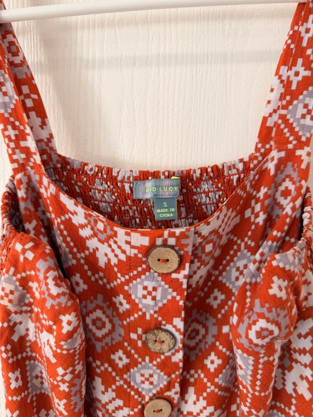 Rust Red Patterned Maxi Dress - Picture 3 of 4